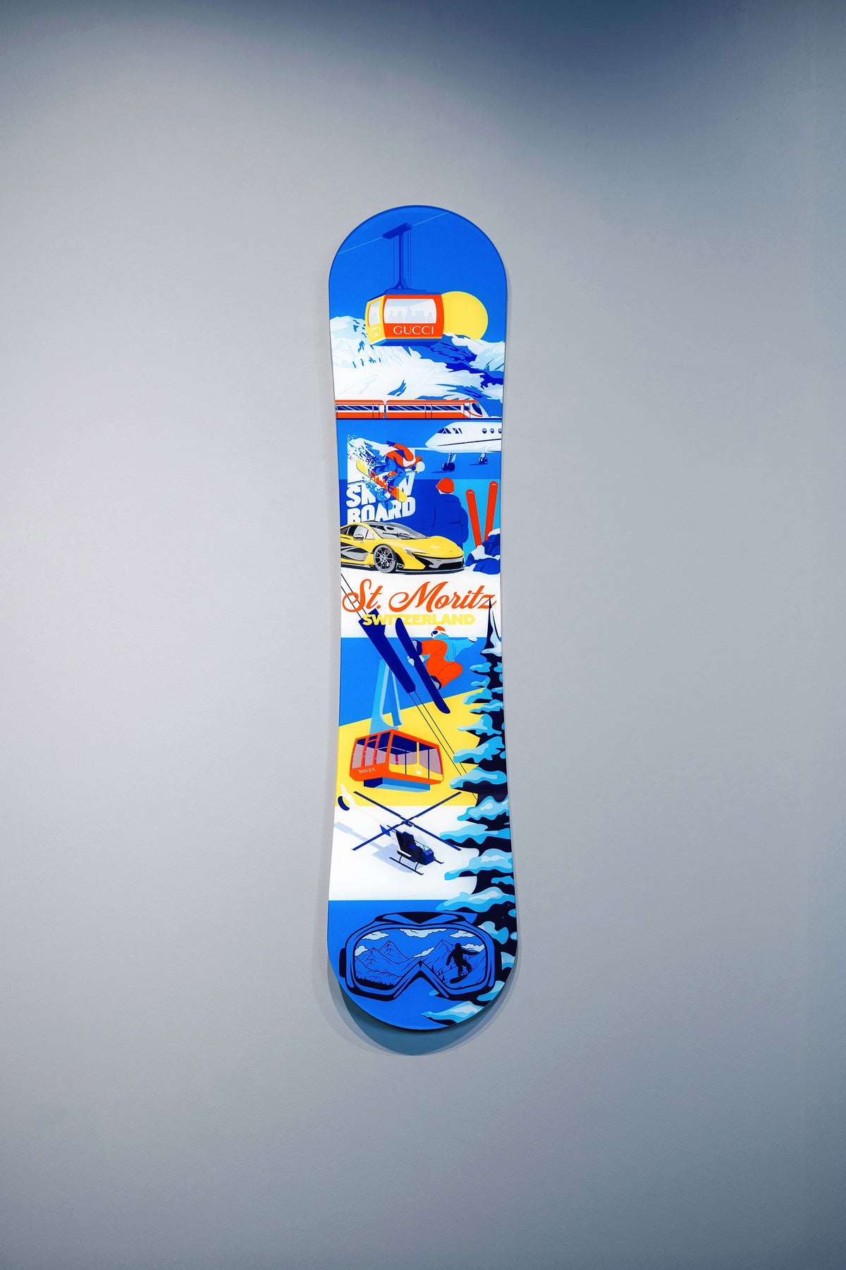 St. Moritz Snowboard — akrilik pleksi duvar sanatı