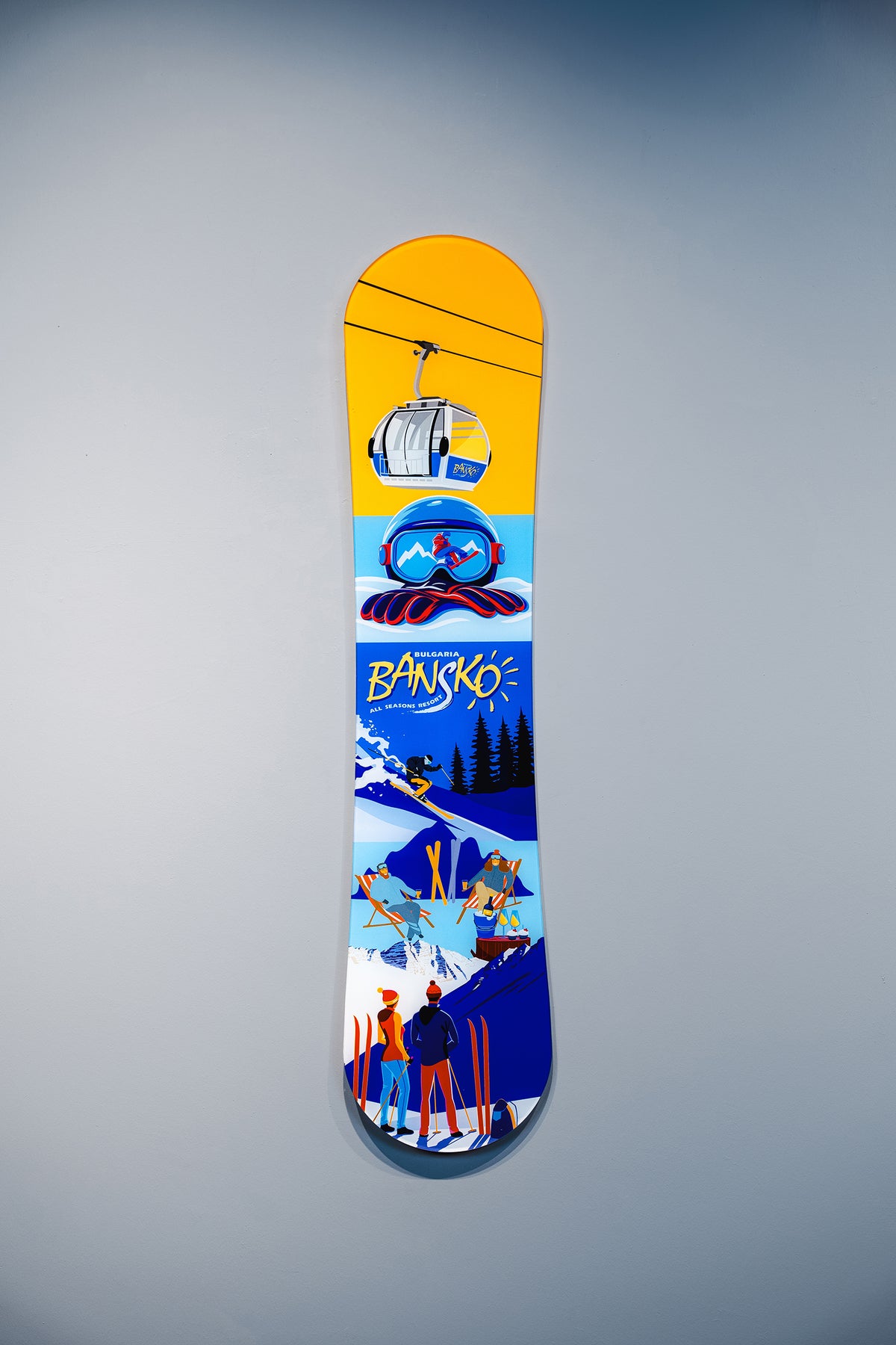 Bansko Snowboard — akrilik pleksi duvar sanatı