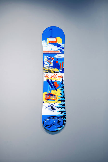 St. Moritz Snowboard — akrilik pleksi duvar sanatı