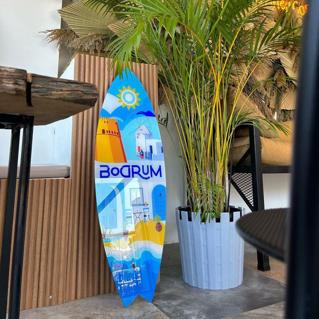 Surfboard Akrilik Duvar Dekoru 'Bodrum' - Mavion