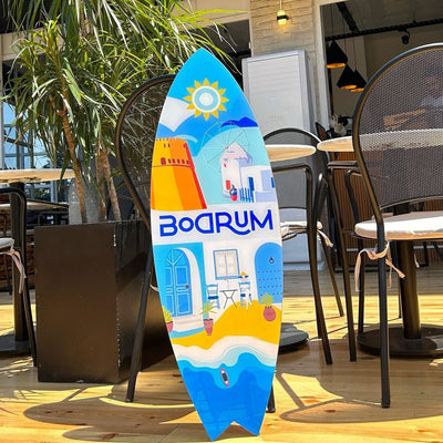 Surfboard Akrilik Duvar Dekoru 'Bodrum' - Mavion