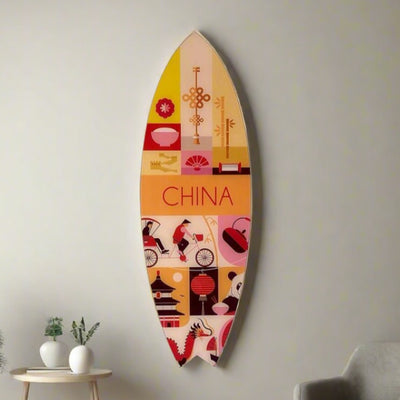 Surfboard Akrilik Duvar Dekoru 'China' - Mavion