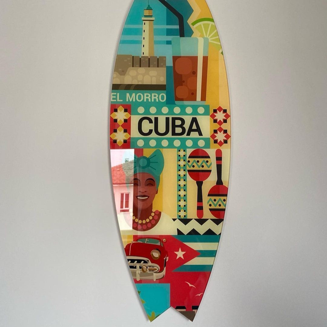 Cuba Dekoratif Sörf Tahtası — detay görünümü