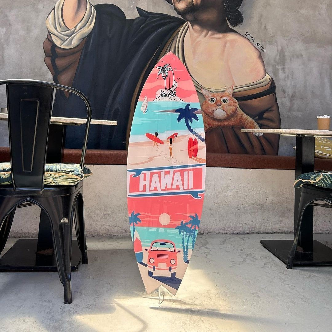 Surfboard Akrilik Duvar Dekoru 'Hawaii' - Mavion