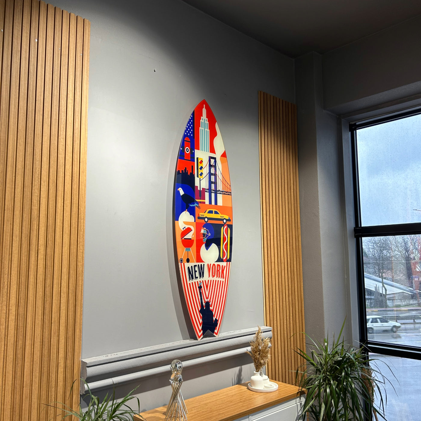 Surfboard Akrilik Duvar Dekoru 'New York' - Mavion