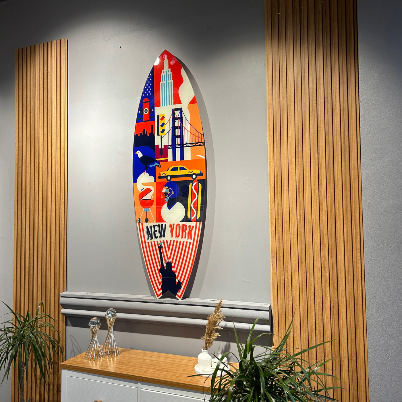 Surfboard Akrilik Duvar Dekoru 'New York' - Mavion