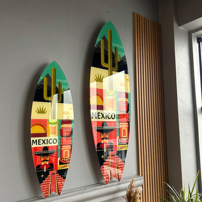 Surfboard Akrilik Duvar Dekoru 'Mexico' - Mavion