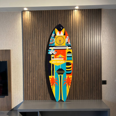 Surfboard Akrilik Duvar Dekoru 'Las Vegas' - Mavion