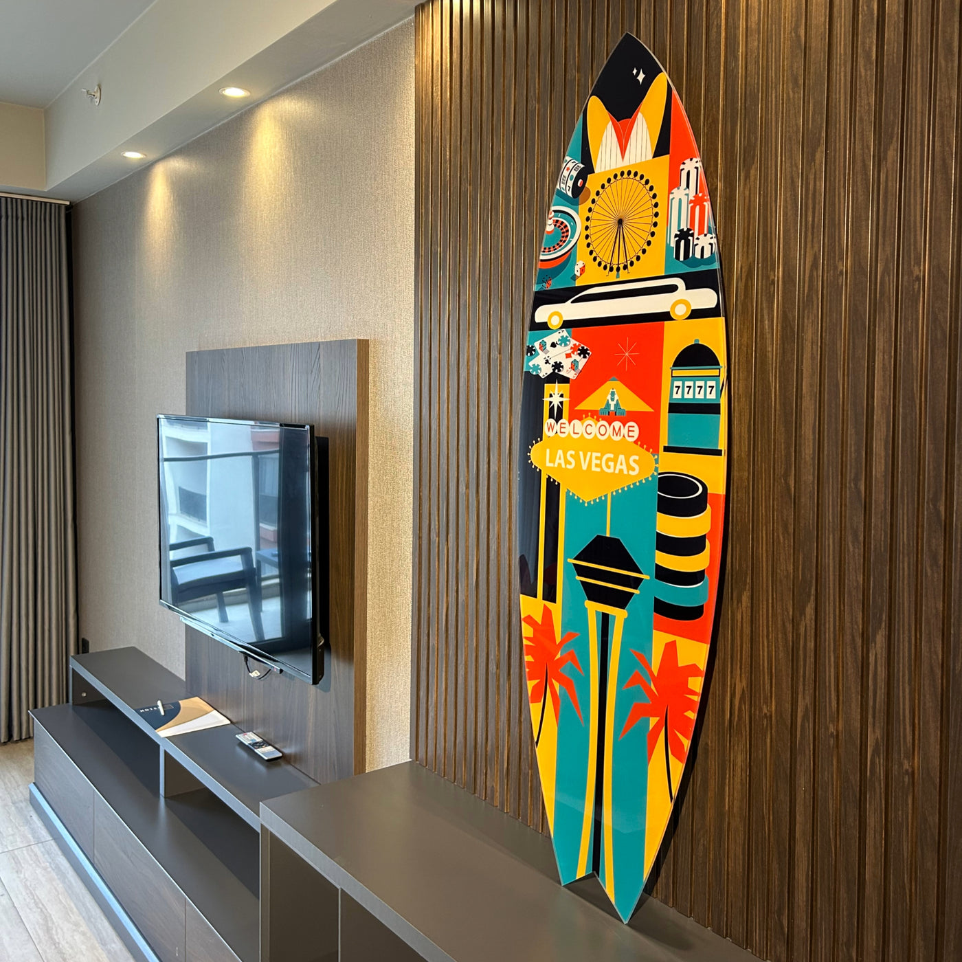 Surfboard Akrilik Duvar Dekoru 'Las Vegas' - Mavion