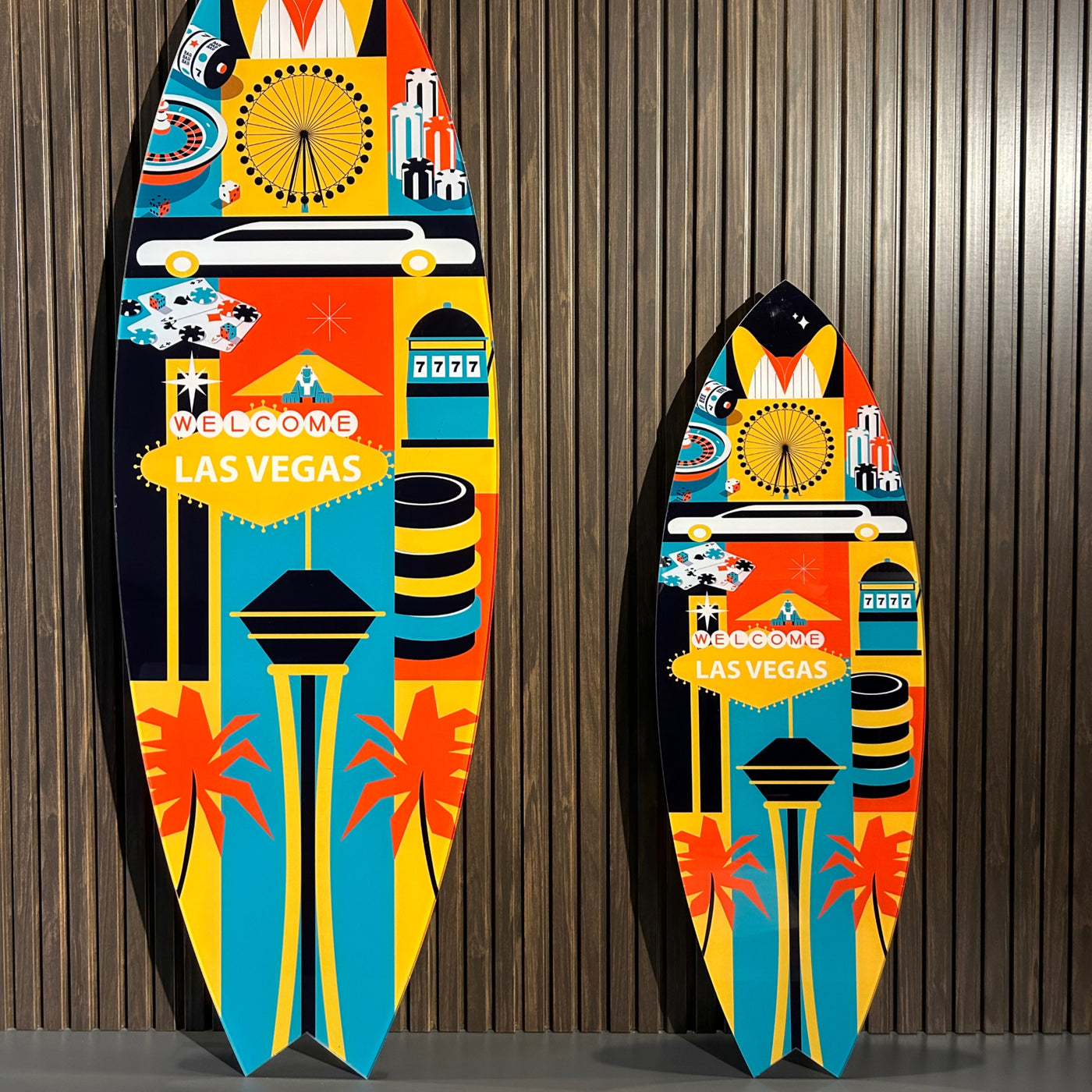 Surfboard Akrilik Duvar Dekoru 'Las Vegas' - Mavion