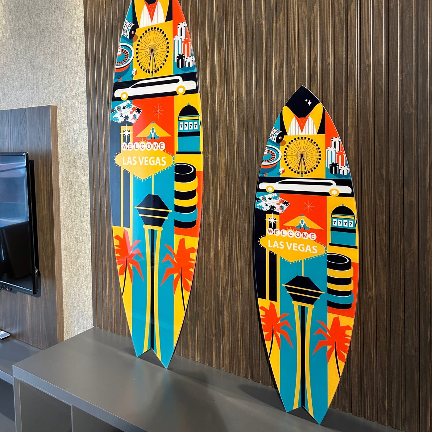 Surfboard Akrilik Duvar Dekoru 'Las Vegas' - Mavion