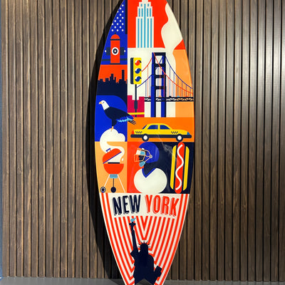 Surfboard Akrilik Duvar Dekoru 'New York' - Mavion