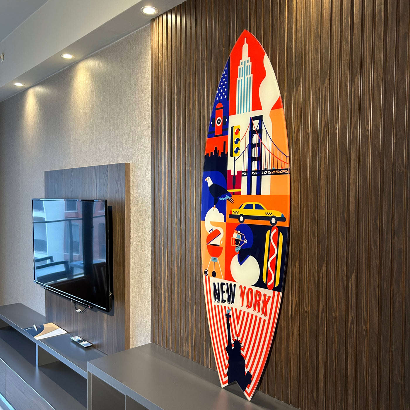 Surfboard Akrilik Duvar Dekoru 'New York' - Mavion