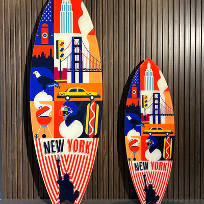 Surfboard Akrilik Duvar Dekoru 'New York' - Mavion