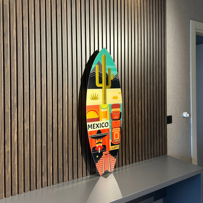 Surfboard Akrilik Duvar Dekoru 'Mexico' - Mavion