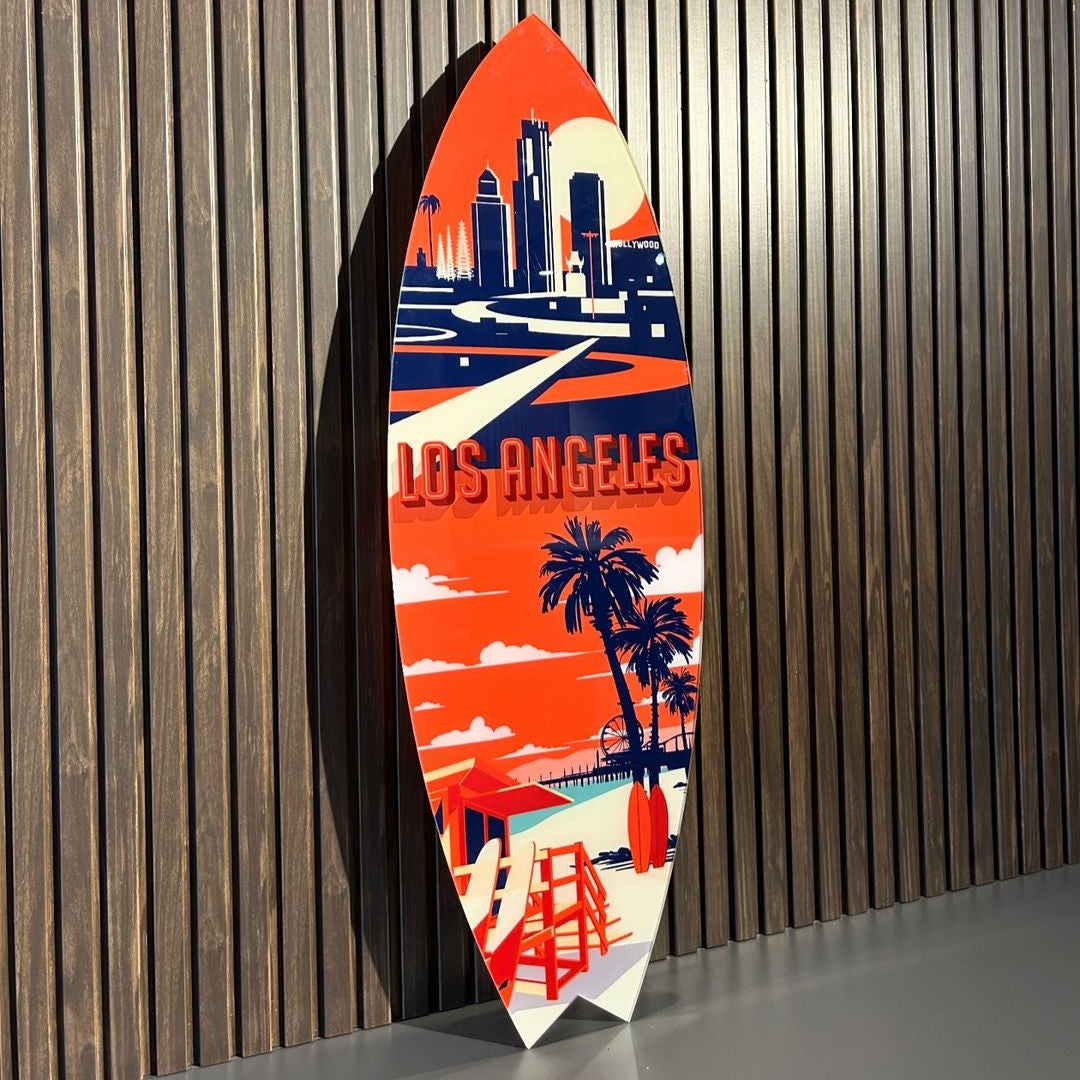 Surfboard Akrilik Duvar Dekoru 'Los Angeles' - Mavion