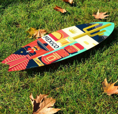 Surfboard Akrilik Duvar Dekoru 'Mexico' - Mavion