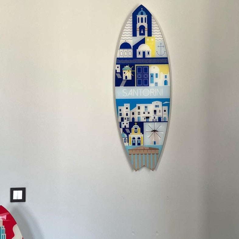 Santorini Dekoratif Sörf Tahtası — görsel 8
