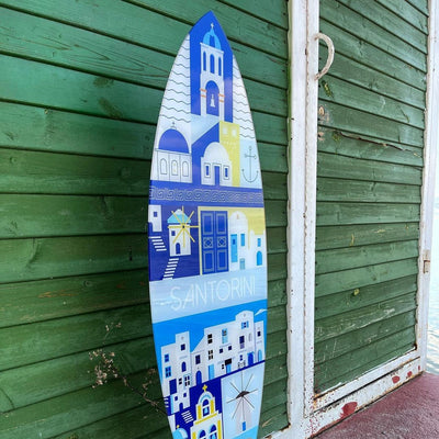 Surfboard Akrilik Duvar Dekoru 'Santorini' - Mavion